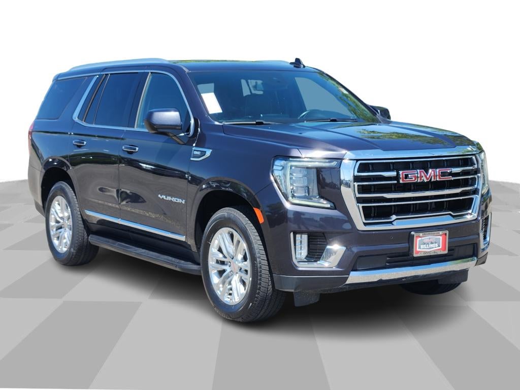 2024 GMC Yukon SLT in Titanium Rush Metallic — front three-quarter view