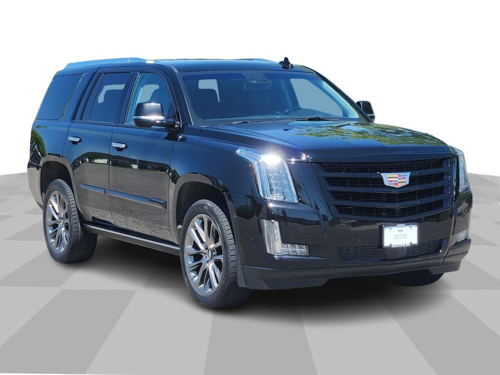 2020 Cadillac Escalade Premium Luxury in Black — front three-quarter view