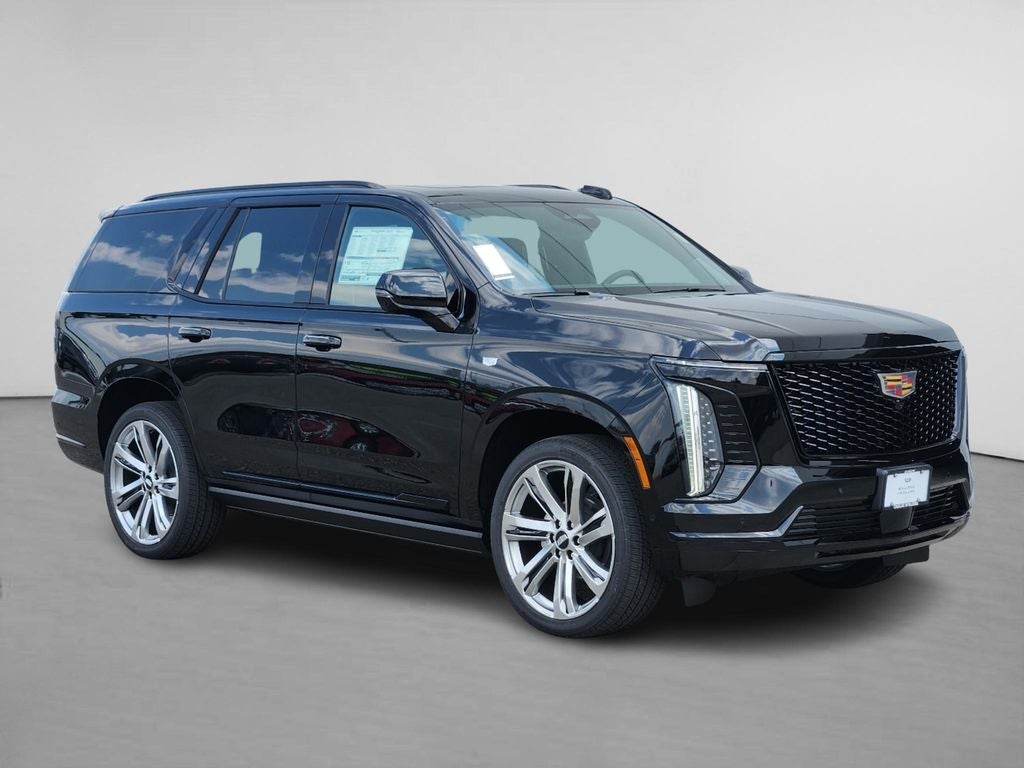 2026 Cadillac Escalade Platinum Sport in Black Raven — front three-quarter view