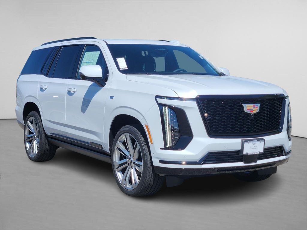 2026 Cadillac Escalade Platinum Sport in Vibrant White Tricoat — front three-quarter view