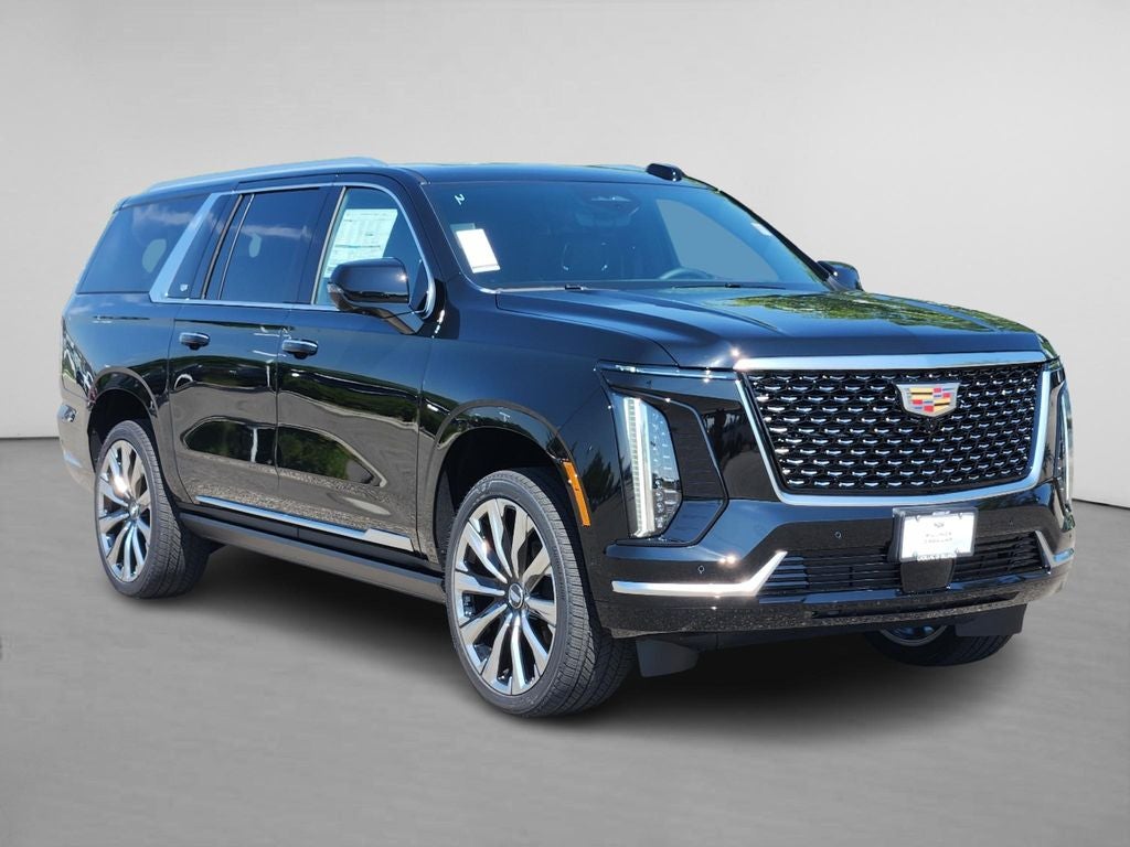 2026 Cadillac Escalade ESV Luxury in Black Raven — front three-quarter view
