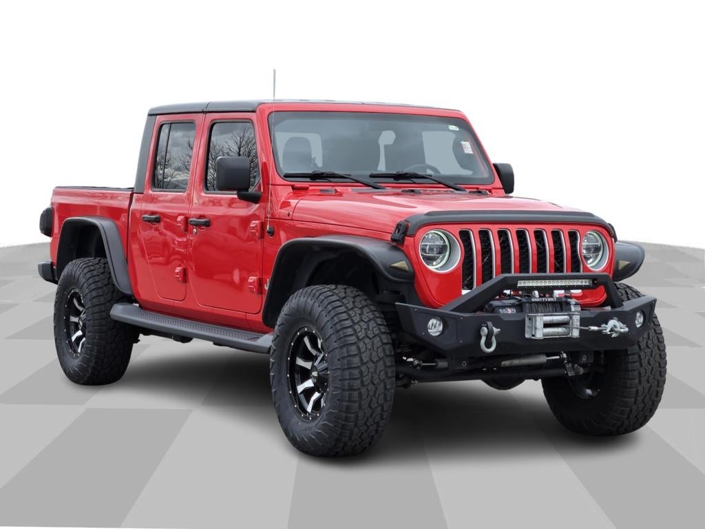 2021 Jeep Gladiator Overland in Firecracker Red Clearcoat — front three-quarter view