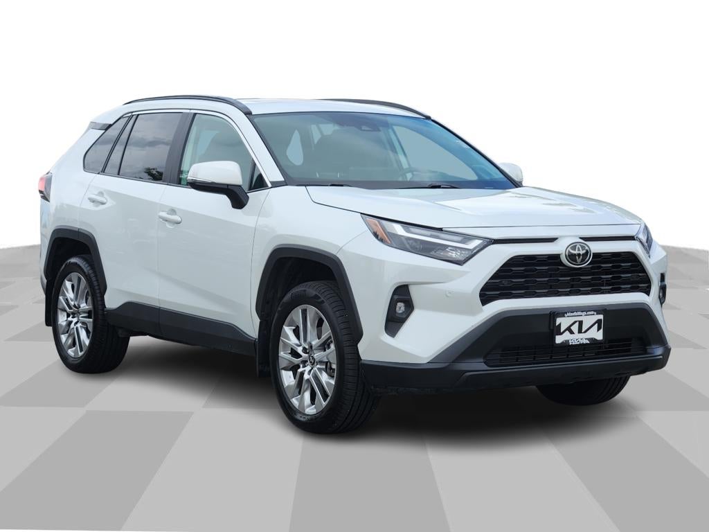 2025 Toyota RAV4 XLE Premium in Wind Chill Pearl — front three-quarter view