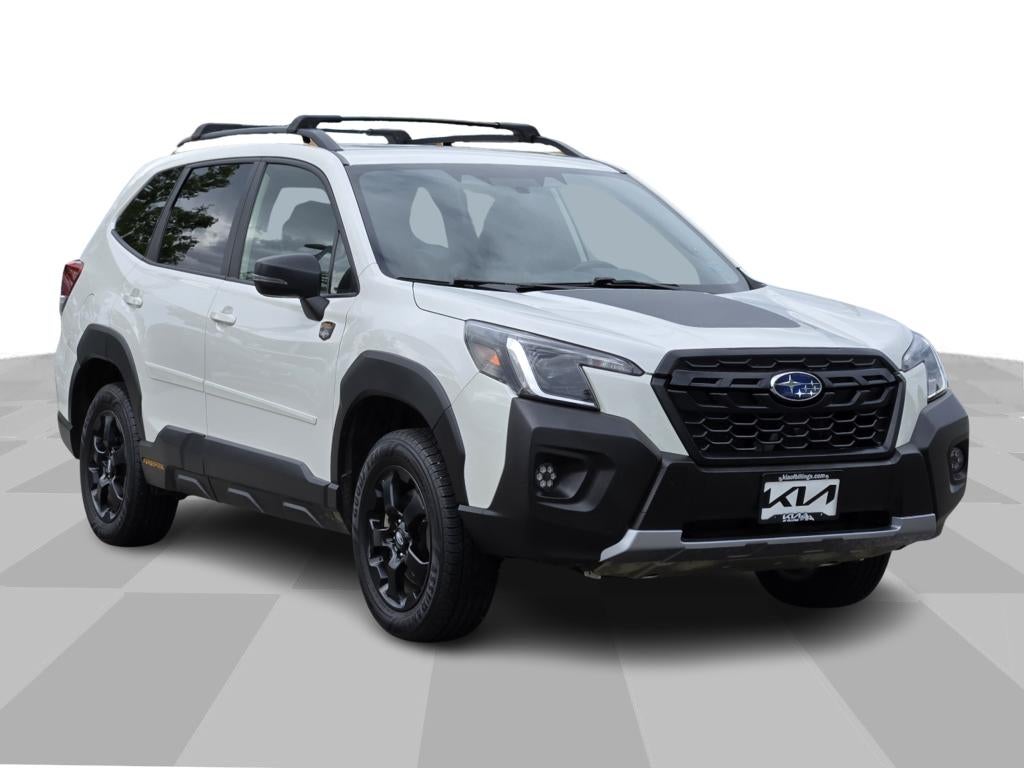 2022 Subaru Forester Wilderness in Crystal White Pearl — front three-quarter view